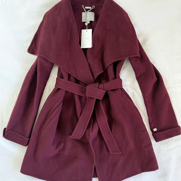 Soia & Kyo Jackets & Blazers - Soia & Kyo BRIDGETTE-N Merlot Women's Wool Belted Coat R13A
